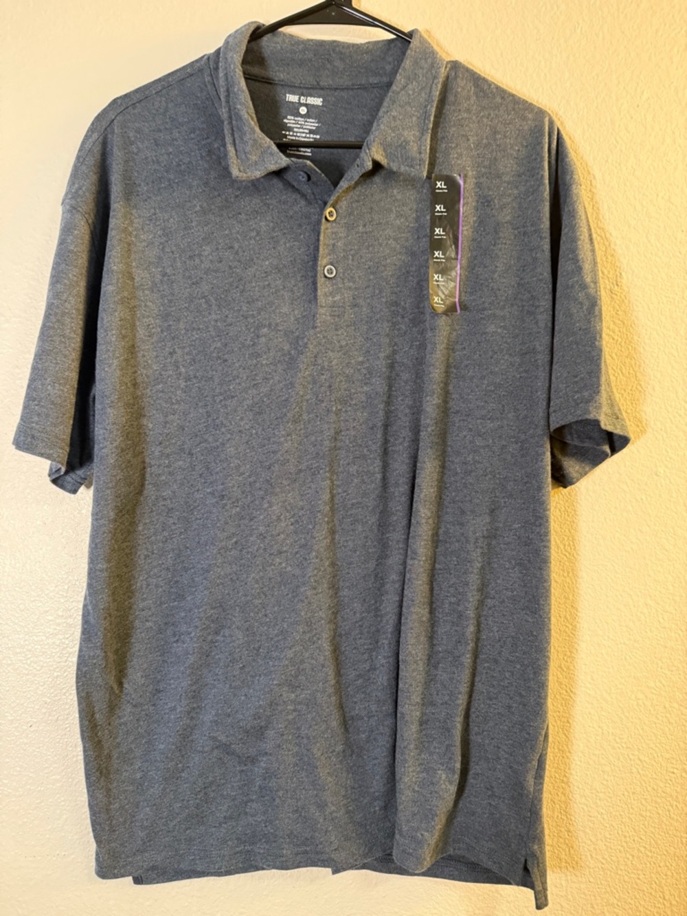 True Classic Men's Polo Shirt - Gray Heather - XL